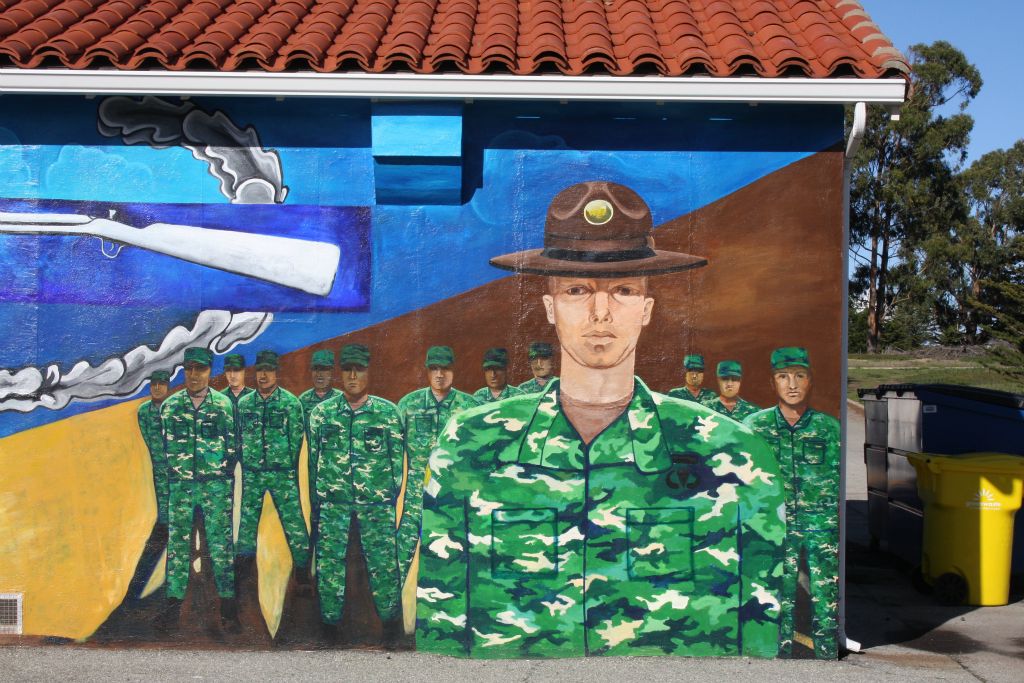 VTC Honor Deck Mural, Veterans Transition Center of Monterey County, Designed and Painted by John Elliott with Elgene Tumacder, Marina, CA. 10' x 80'  2016